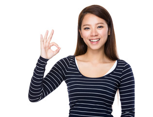 Woman with ok sign