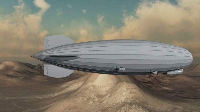 Zeppelin in Fly - close up