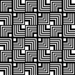 Seamless black and white geometric pattern, simple vector stripe