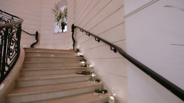 Marble white staircase