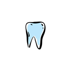 Illustrated vector tooth isolated on white background.
