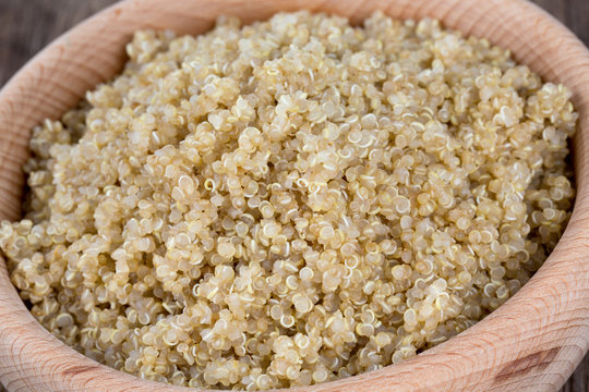cookied quinoa on wooden surface