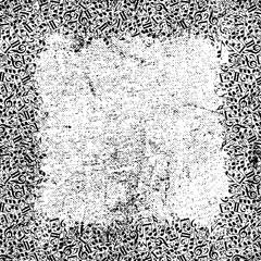 Vector monochromatic framing with black musical notes on a fraye