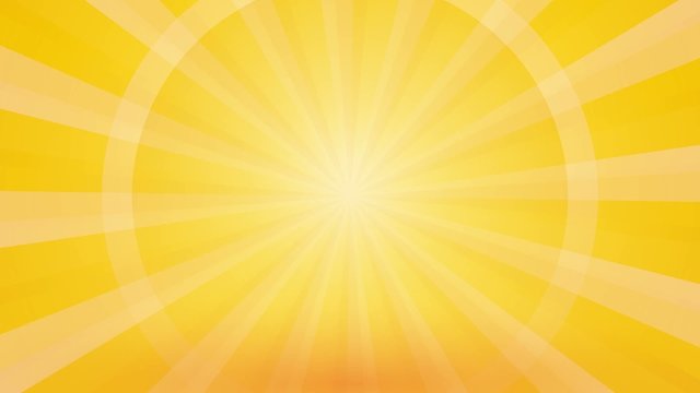 abstract yellow background with rays and pulsating circle endles