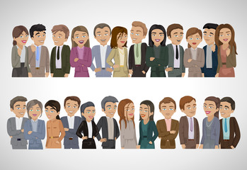 Group Of Business People - Isolated On Gray Background