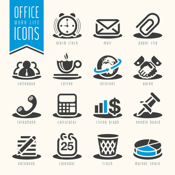 Office, work life icon set