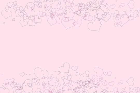 Pink hearts with white background