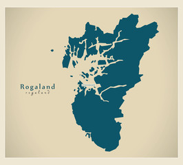 Modern Map - Rogaland NO