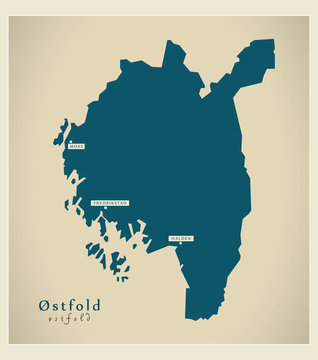 Modern Map - Ostfold NO