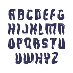 Handwritten vector uppercase letters isolated on white backgroun