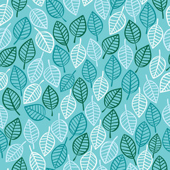 Beautiful spring leaves seamless pattern.