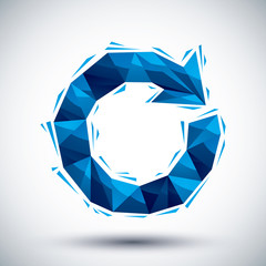 Blue reload geometric icon made in 3d modern style, best for use
