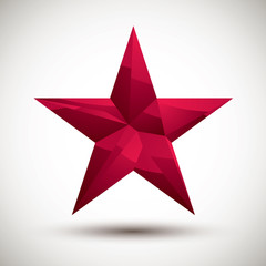Red star geometric icon made in 3d modern style, best for use as