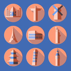 Flat architecture icons