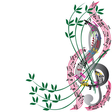 Music notes background, stylish musical theme composition, vecto