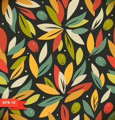 Autumn Floral seamless background