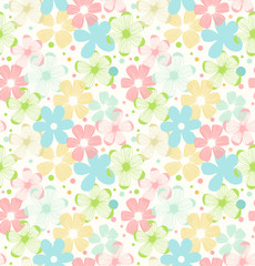 Fototapeta na wymiar Floral decorative seamless pattern