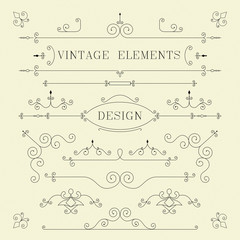 Vintage Design, Borders, Retro Elements, frame, Vector