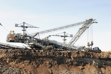 coal mine with a Bucket-wheel excavator