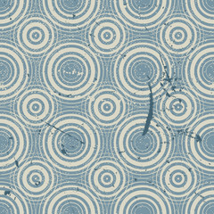 Grunge geometric seamless pattern, vintage vector repeat backgro