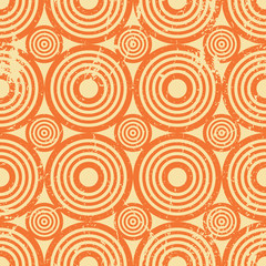 Grunge geometric seamless pattern, vintage vector repeat backgro