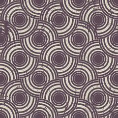 Vintage geometric seamless background, old vector repeat pattern