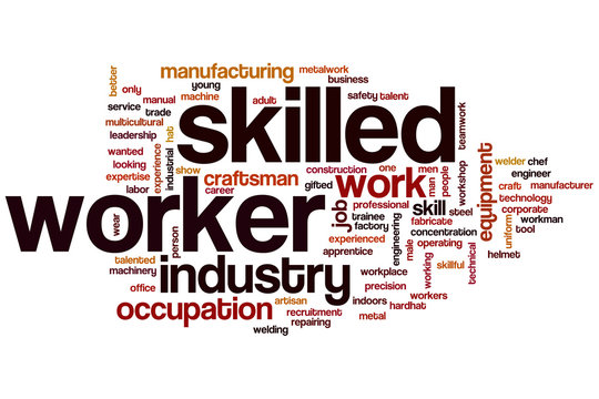 Skilled worker word cloud