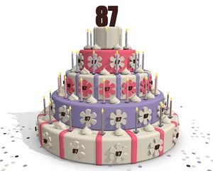 Deurstickers Cake 87 jaar oud © emieldelange