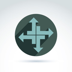 Vector abstract icon with arrow, abstract symbol, design element