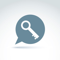 Key classic icon, vector conceptual stylish symbol for your desi