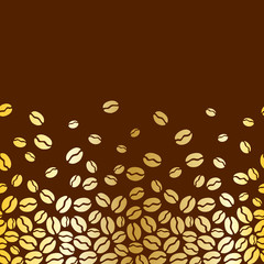 Seamless horizontal coffee beans pattern.
