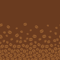 Seamless horizontal coffee beans pattern.