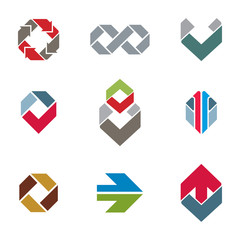 Abstract creative business icons vector collection, abstract sty