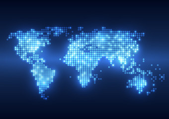 Obraz premium Abstract technology digital backgrounds with Earth map