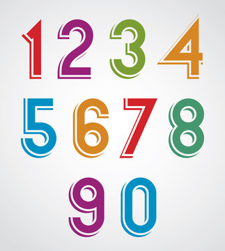 Colorful cartoon rounded numbers with white outline.