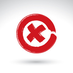 Obraz premium Hand drawn validation icon scanned and vectorized, brush drawing