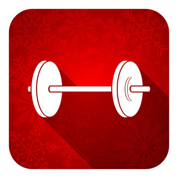 fitness flat icon, christmas button