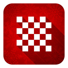 chess flat icon, christmas button