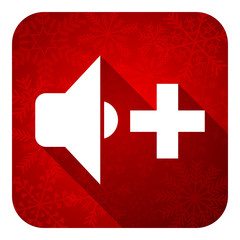 speaker volume flat icon, christmas button, music sign