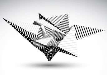 Obraz premium Cybernetic polygonal contrast element constructed from simple ge
