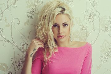 Fashion portrait of young blonde