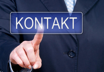 Kontakt Button mit Hand