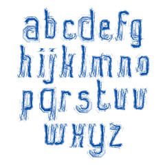 Handwritten light vector lowercase letters, stylish letters set