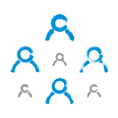 Set of hand-drawn human icons, collection of brush drawing avata
