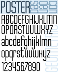 Obraz premium Poster geometric font and numbers, black condensed letters.