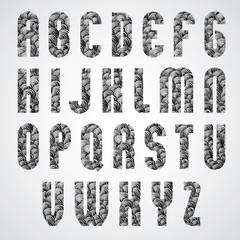 Pattern glamorous black and white fashionable font, upper case l