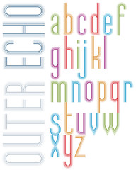Poster echo light striped font, bright transparent condensed low