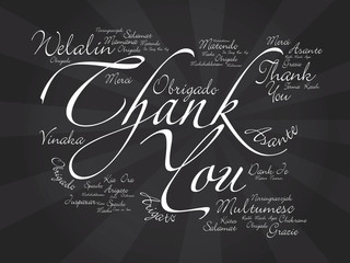 Thank You Hand lettering Greeting Card in many languages
