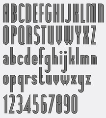 Poster striped black font and numbers.