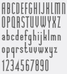 Striped black font and numbers, elegant light poster letters.